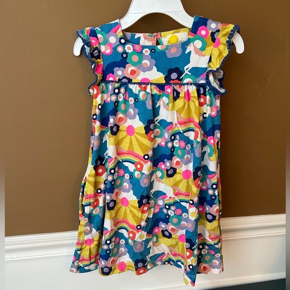 Mini Boden Girls Colorful Floral Dress Size 7-8 - Picture 1 of 4